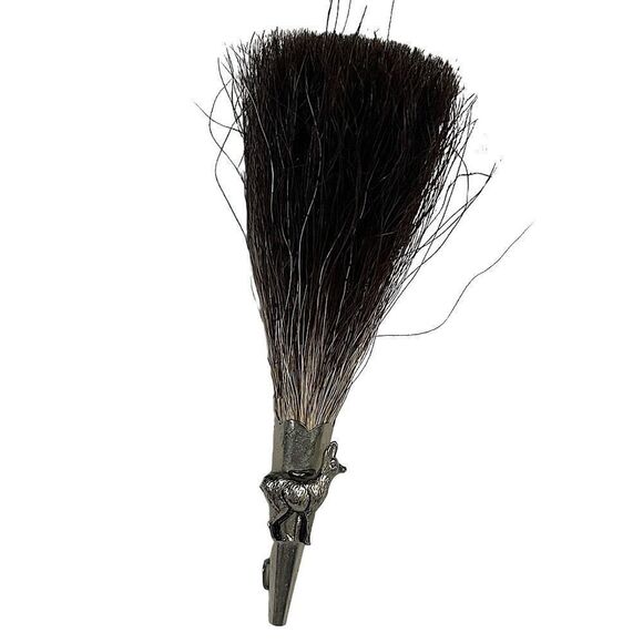 Vintage Silver & Animal Hair Llama Hat Pin - Picture 1 of 2